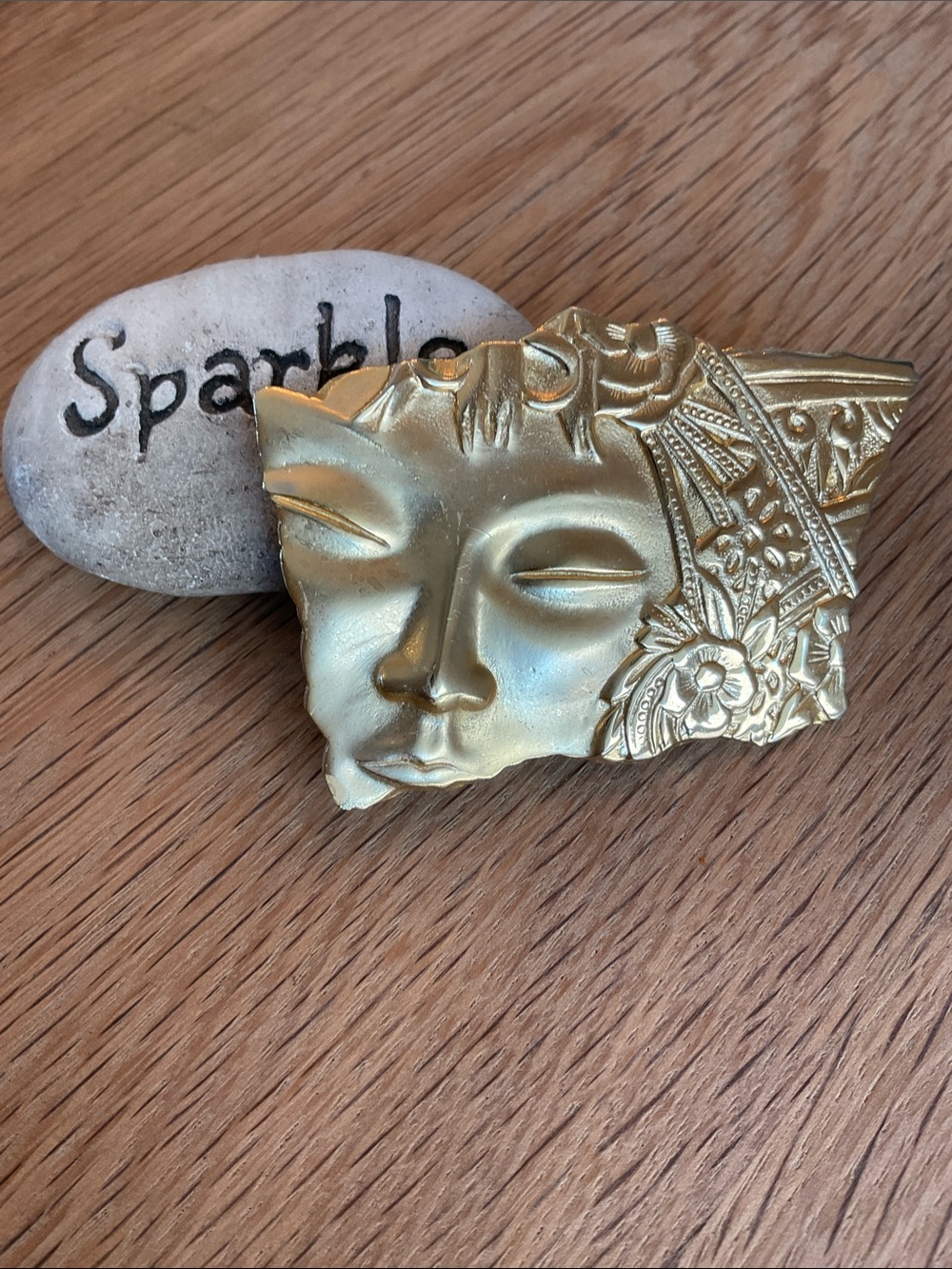 Vintage JJ Jonette Brooch Lady Face Art Nouveau